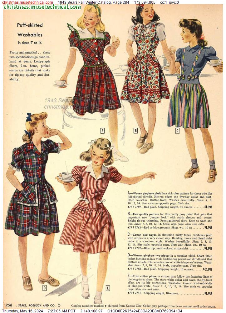 1943 Sears Fall Winter Catalog, Page 284
