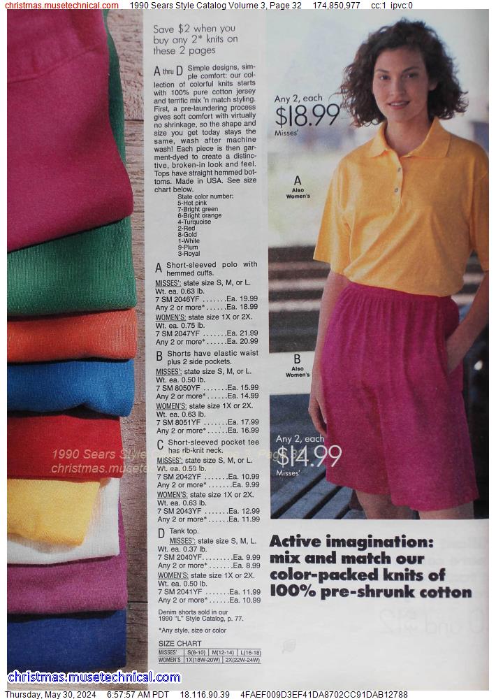 1990 Sears Style Catalog Volume 3, Page 32