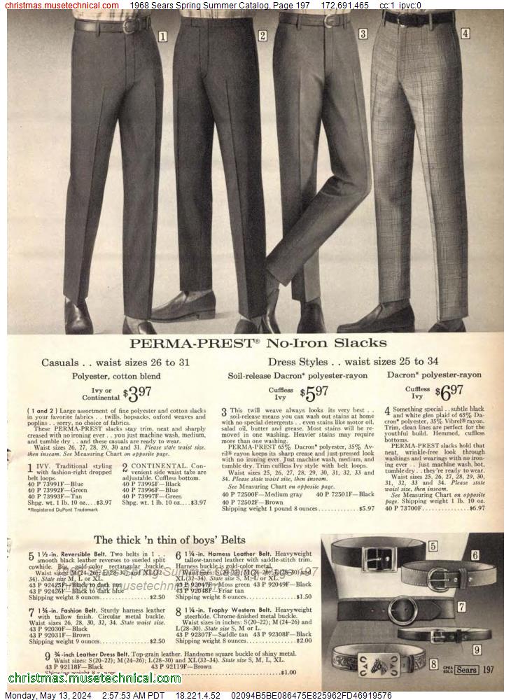 1968 Sears Spring Summer Catalog, Page 197