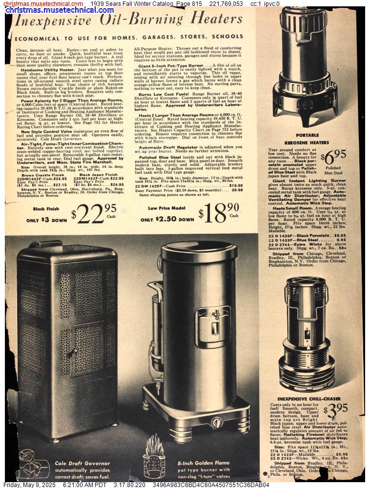 1939 Sears Fall Winter Catalog, Page 815