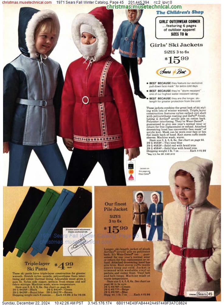 1971 Sears Fall Winter Catalog, Page 45