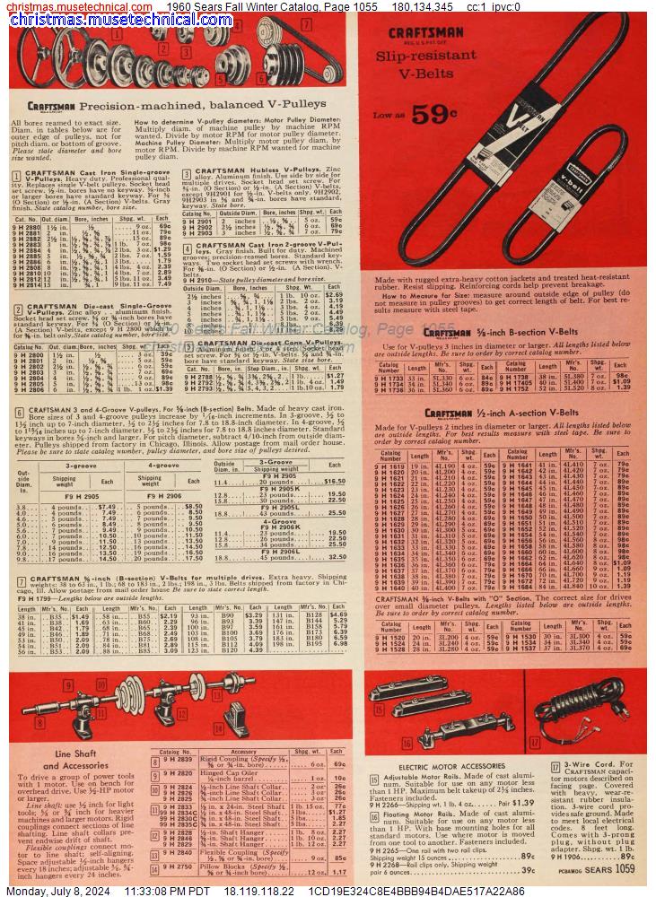 1960 Sears Fall Winter Catalog, Page 1055