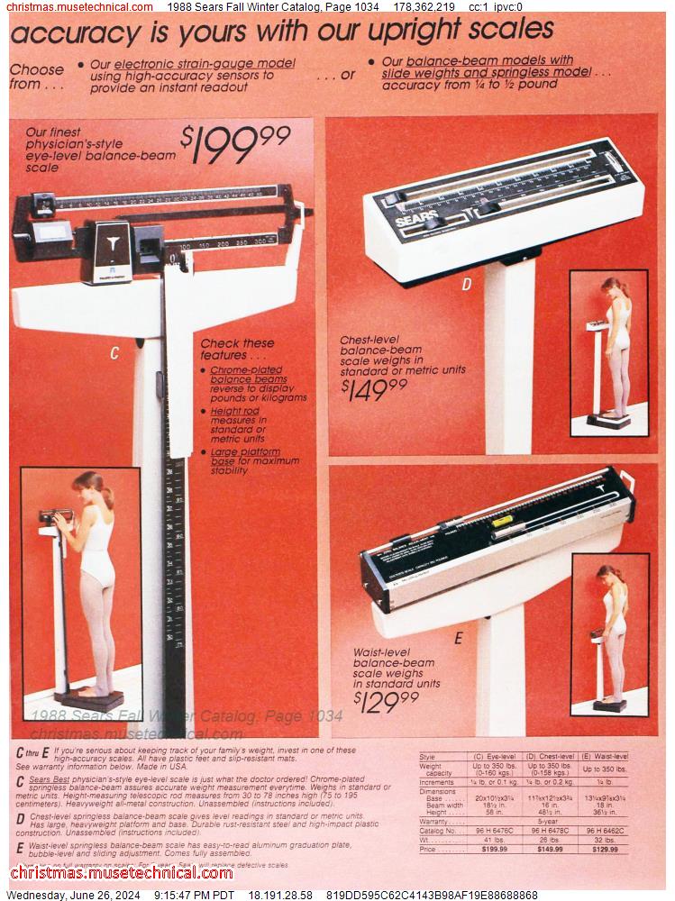 1988 Sears Fall Winter Catalog, Page 1034
