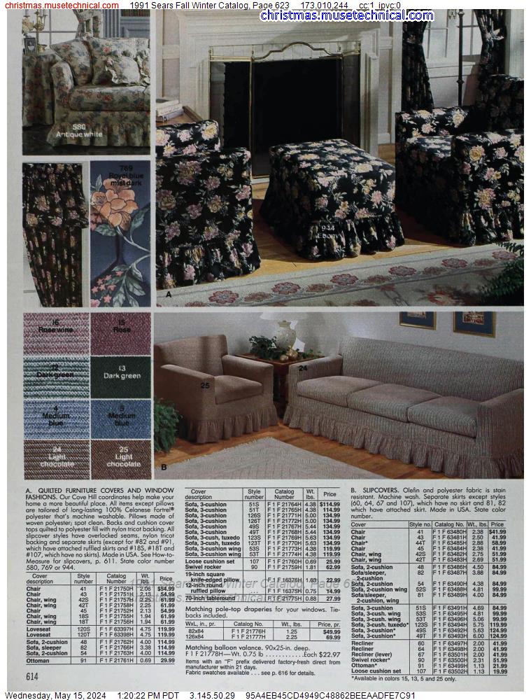 1991 Sears Fall Winter Catalog, Page 623