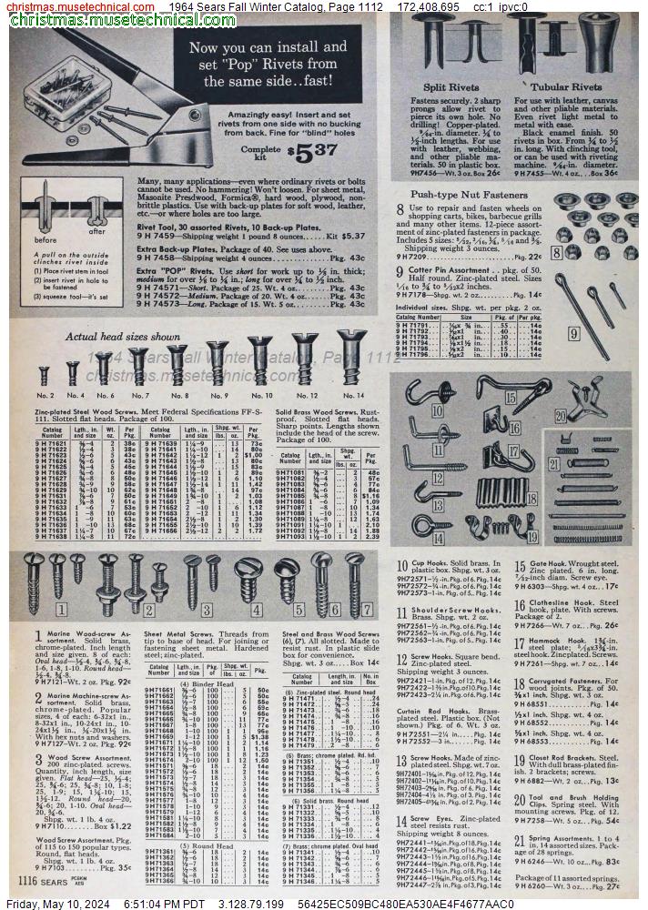1964 Sears Fall Winter Catalog, Page 1112