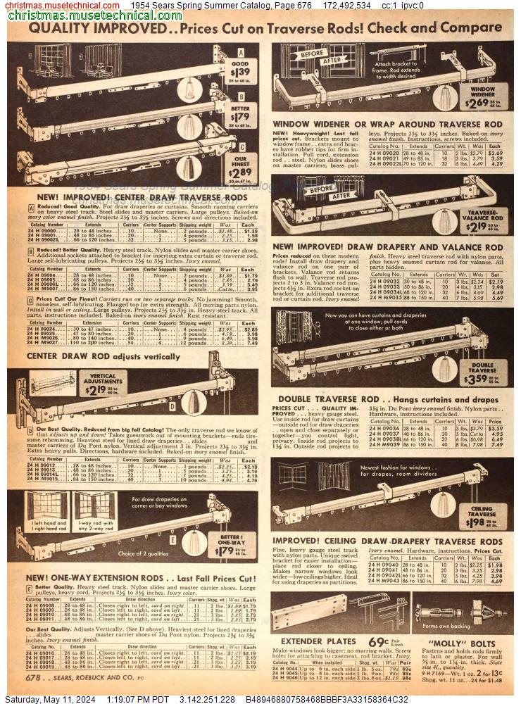 1954 Sears Spring Summer Catalog, Page 676