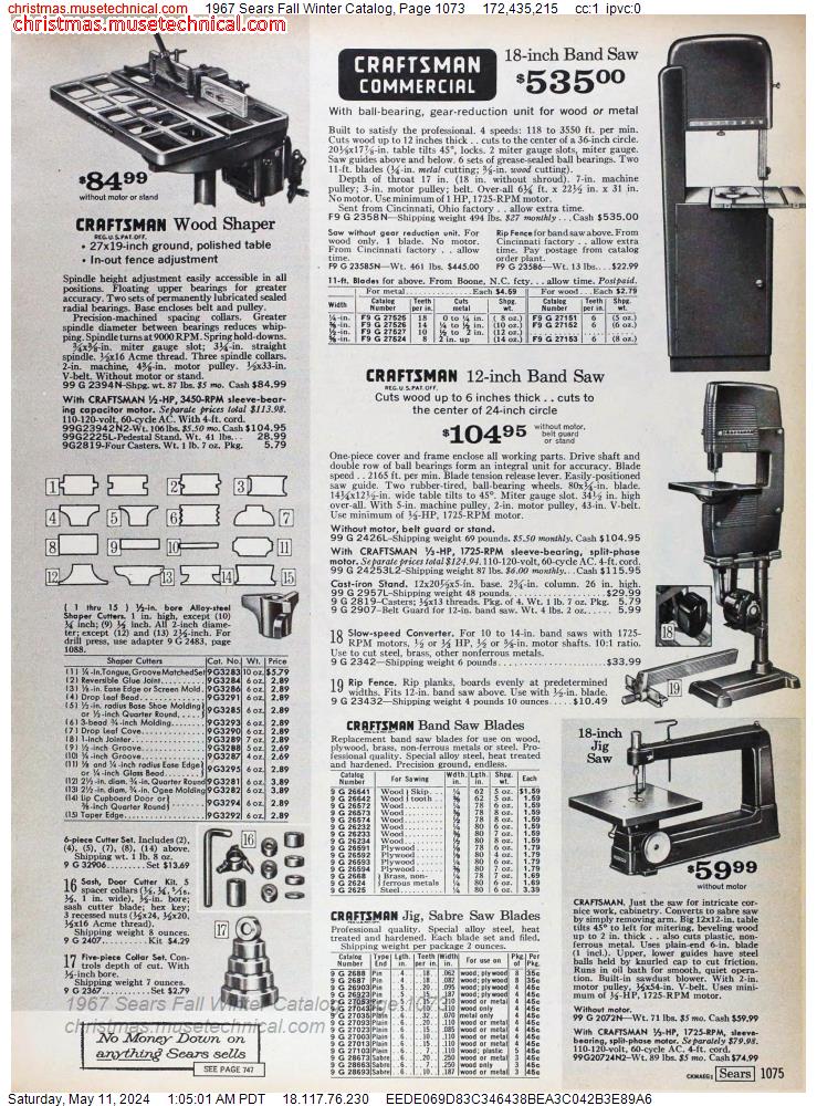 1967 Sears Fall Winter Catalog, Page 1073
