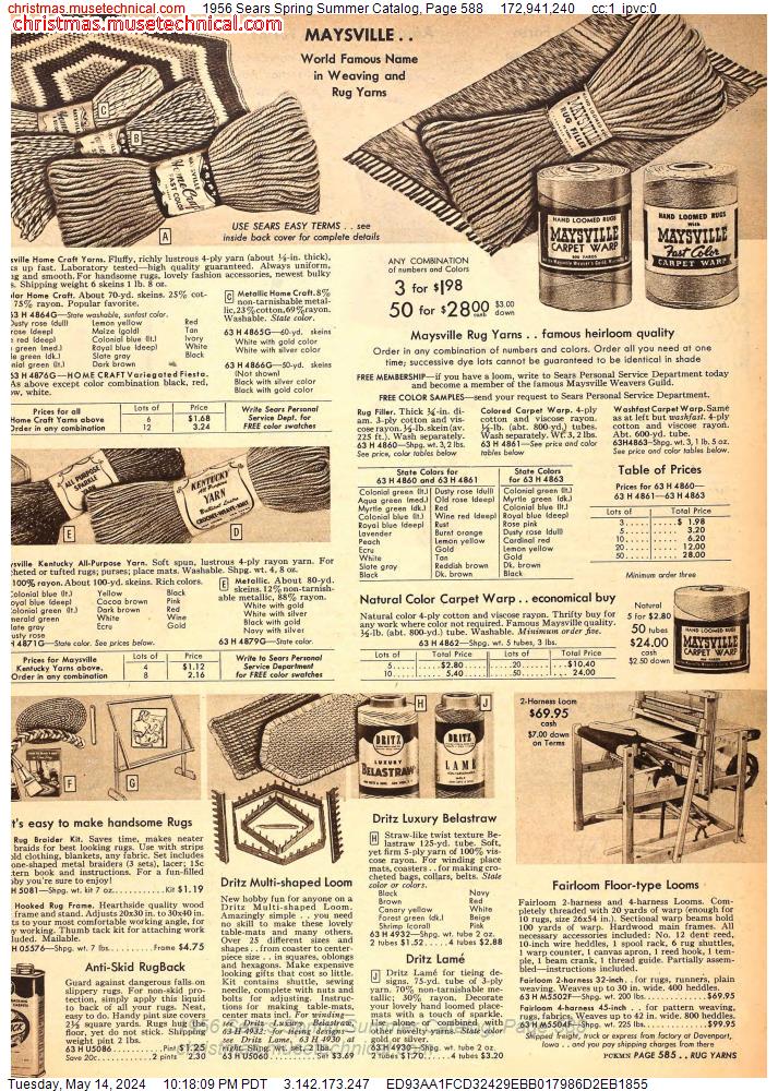1956 Sears Spring Summer Catalog, Page 588