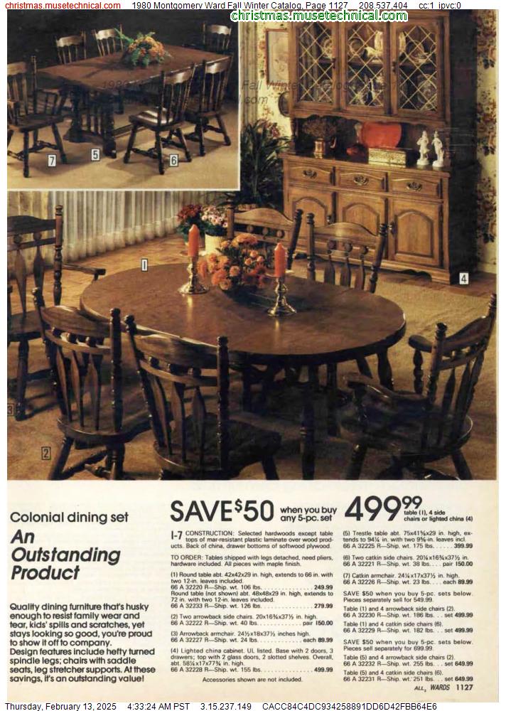 1980 Montgomery Ward Fall Winter Catalog, Page 1127