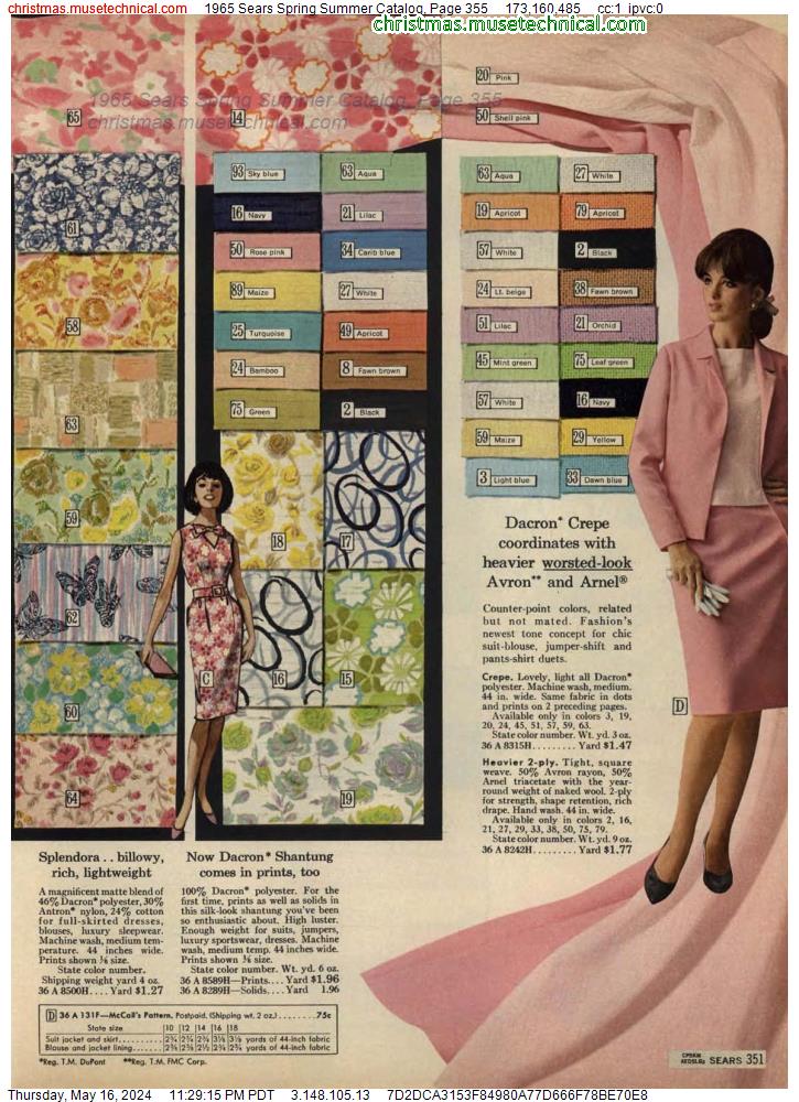 1965 Sears Spring Summer Catalog, Page 355