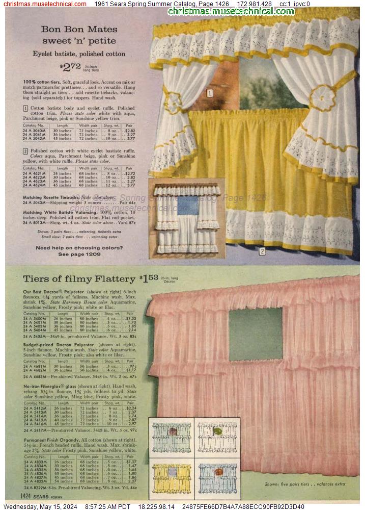 1961 Sears Spring Summer Catalog, Page 1426
