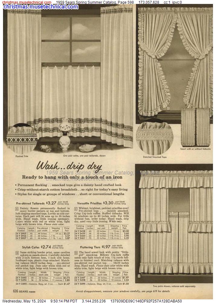 1959 Sears Spring Summer Catalog, Page 598