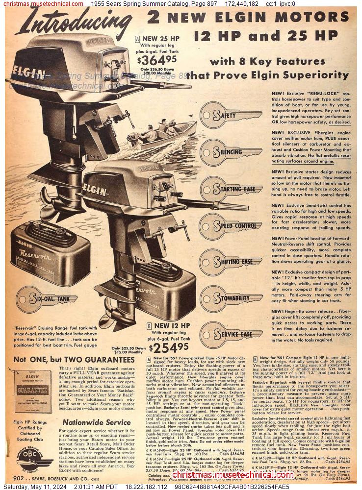 1955 Sears Spring Summer Catalog, Page 897