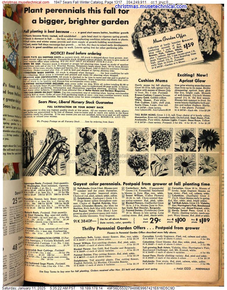 1947 Sears Fall Winter Catalog, Page 1317