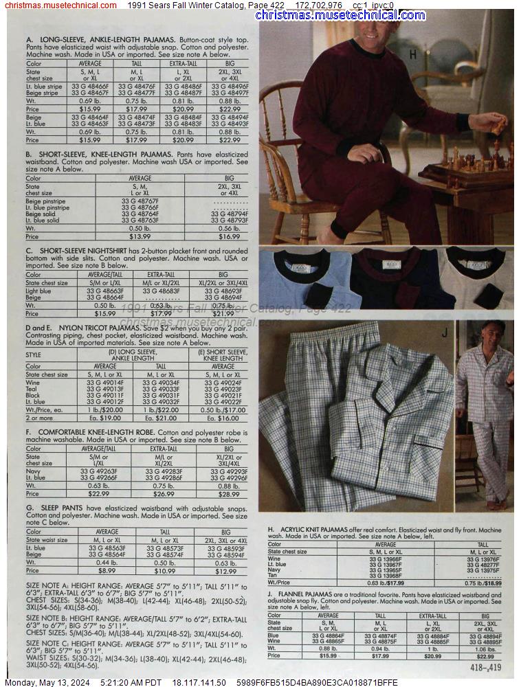 1991 Sears Fall Winter Catalog, Page 422
