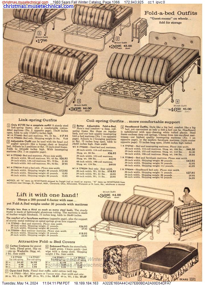 1960 Sears Fall Winter Catalog, Page 1366