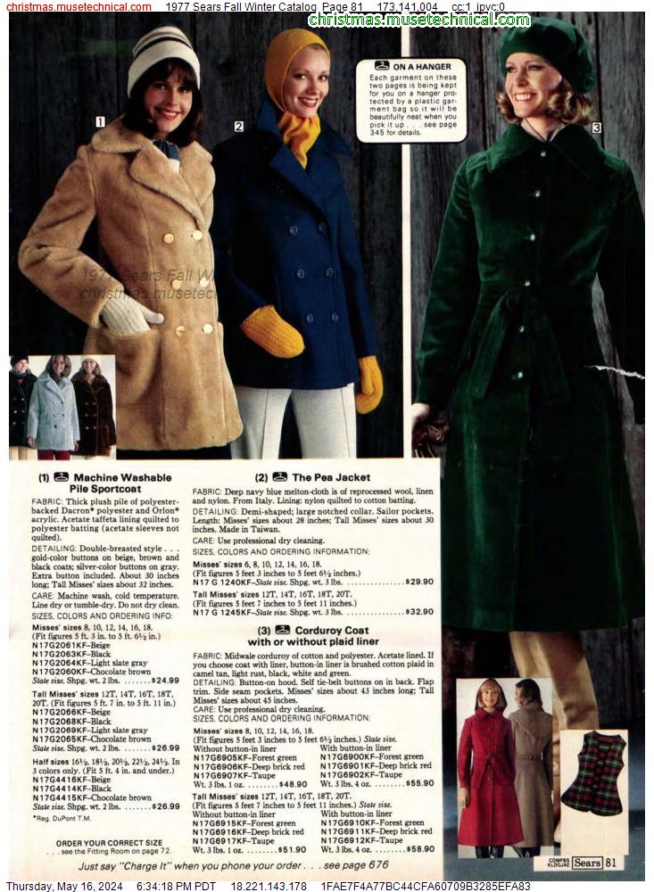 1977 Sears Fall Winter Catalog, Page 81