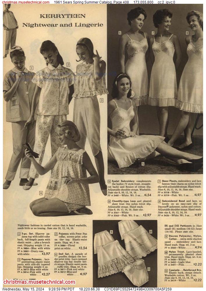 1961 Sears Spring Summer Catalog, Page 408