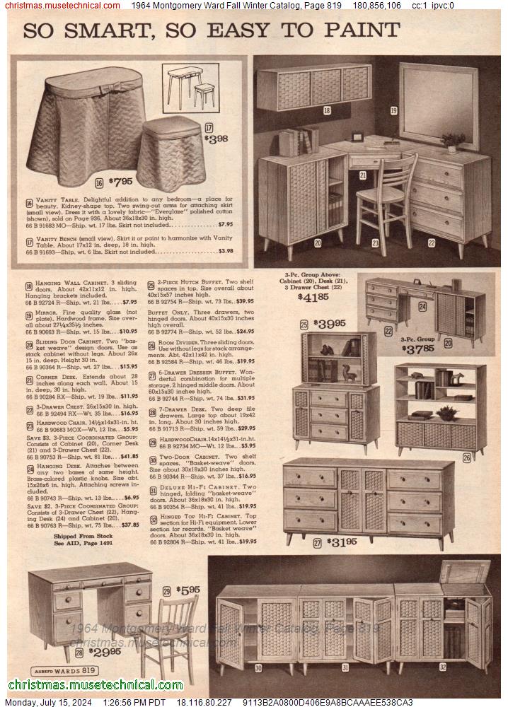 1964 Montgomery Ward Fall Winter Catalog, Page 819