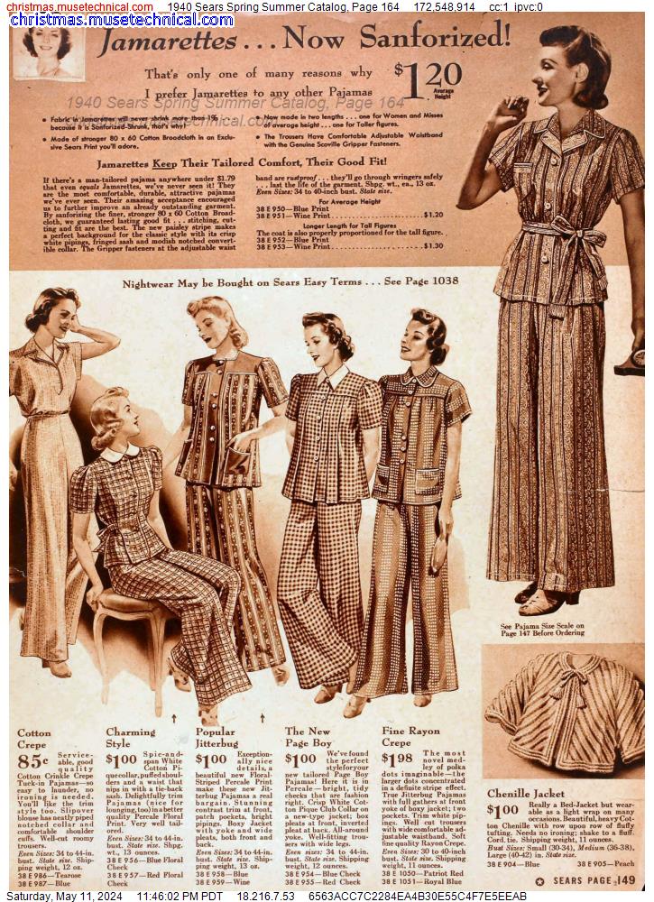1940 Sears Spring Summer Catalog, Page 164