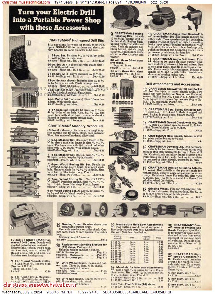 1974 Sears Fall Winter Catalog, Page 894