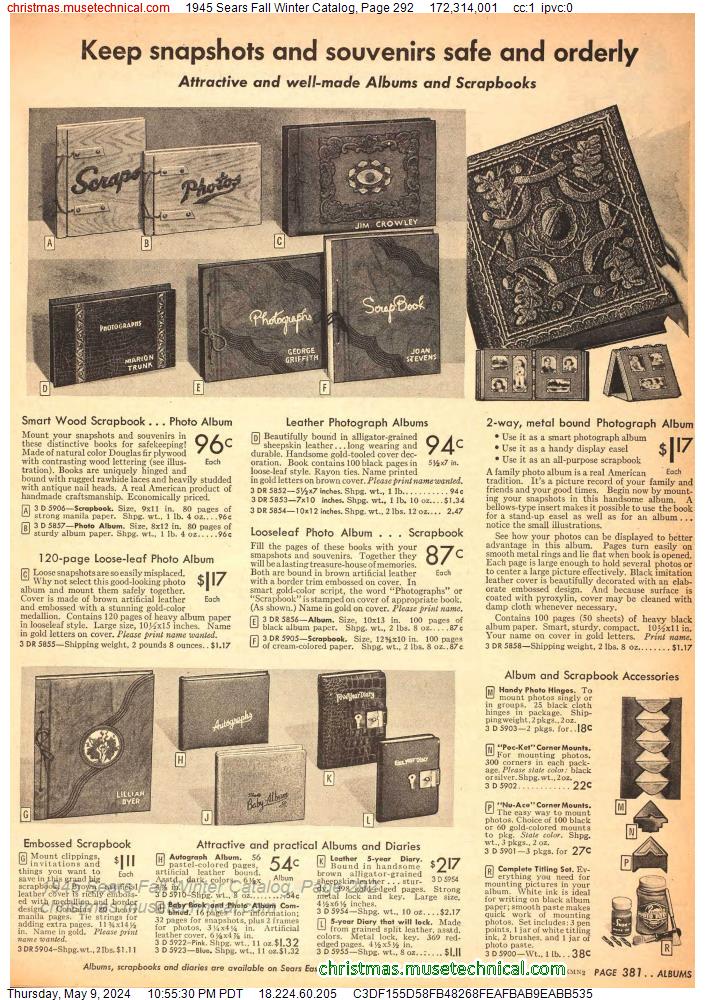 1945 Sears Fall Winter Catalog, Page 292