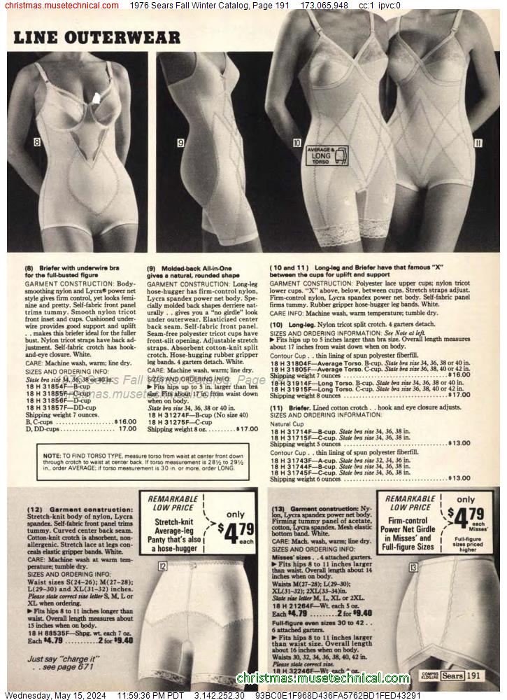1976 Sears Fall Winter Catalog, Page 191