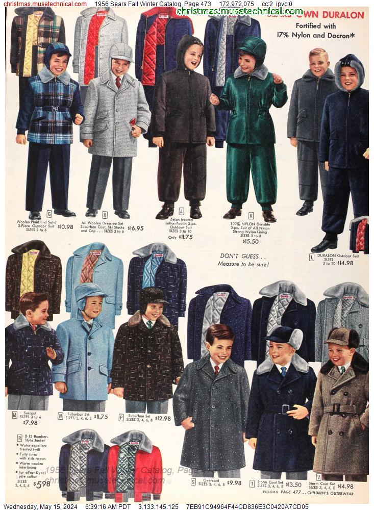 1956 Sears Fall Winter Catalog, Page 473