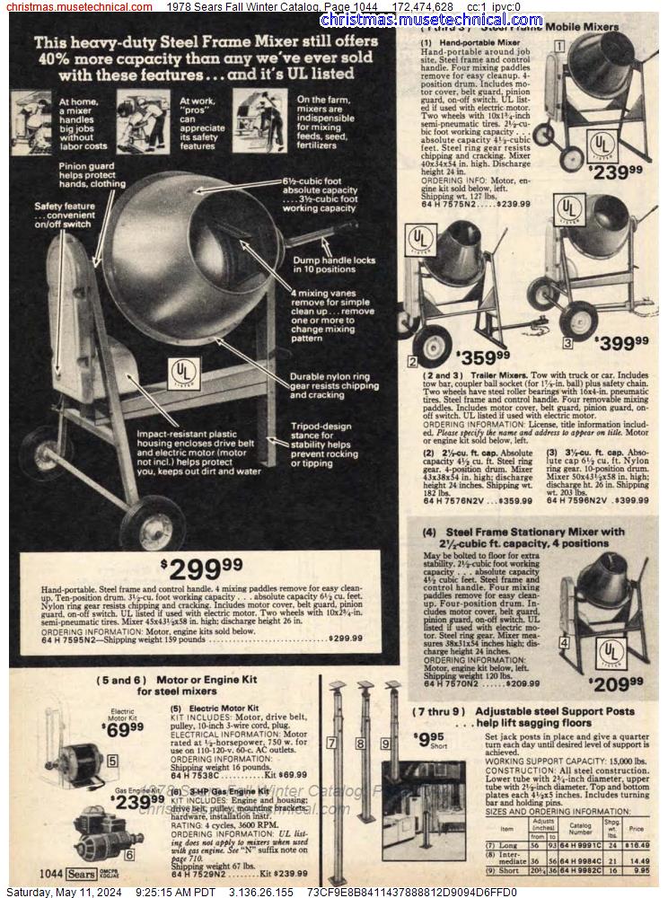 1978 Sears Fall Winter Catalog, Page 1044