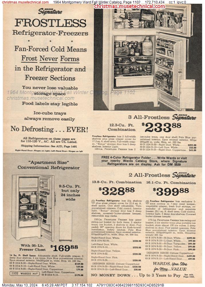 1964 Montgomery Ward Fall Winter Catalog, Page 1102