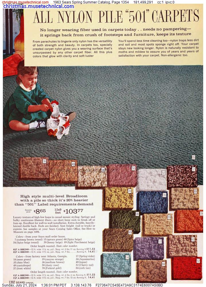 1963 Sears Spring Summer Catalog, Page 1354