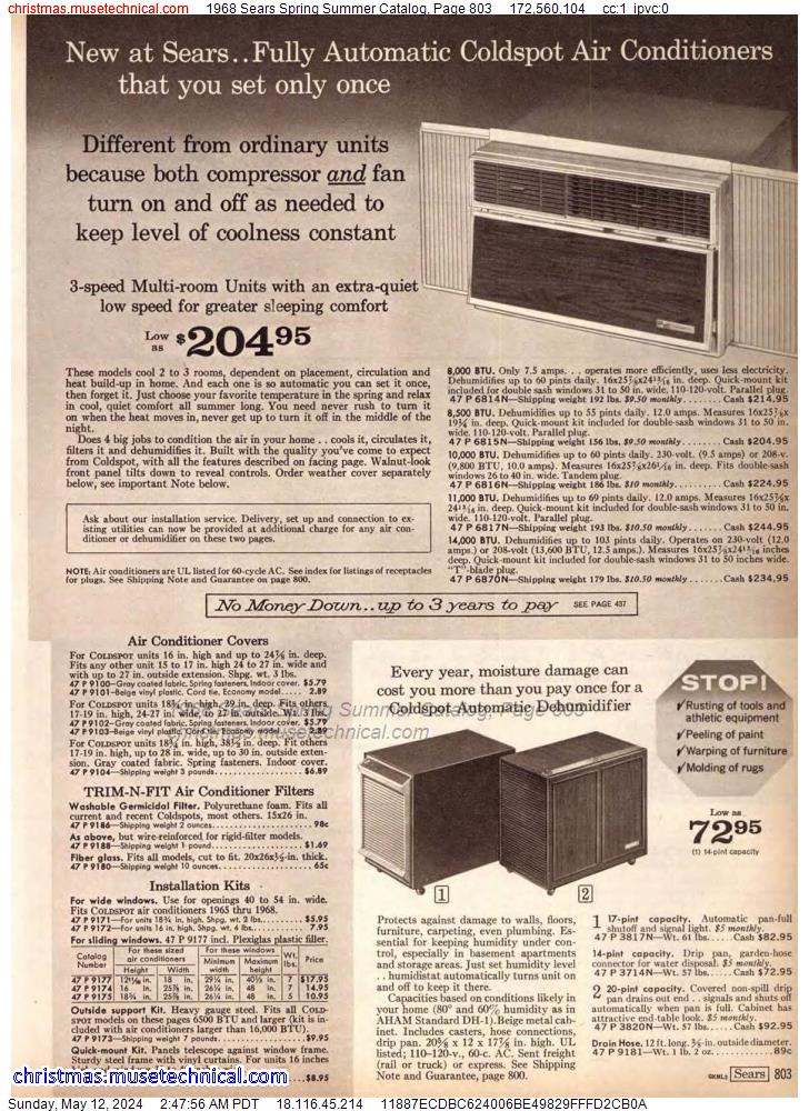 1968 Sears Spring Summer Catalog, Page 803