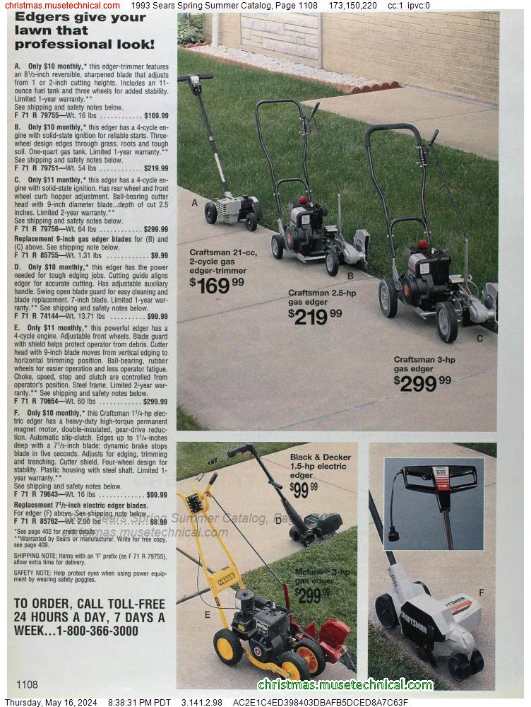 1993 Sears Spring Summer Catalog, Page 1108