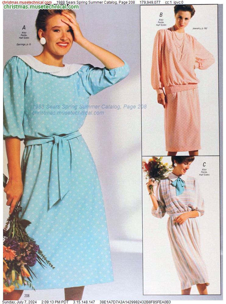 1988 Sears Spring Summer Catalog, Page 208