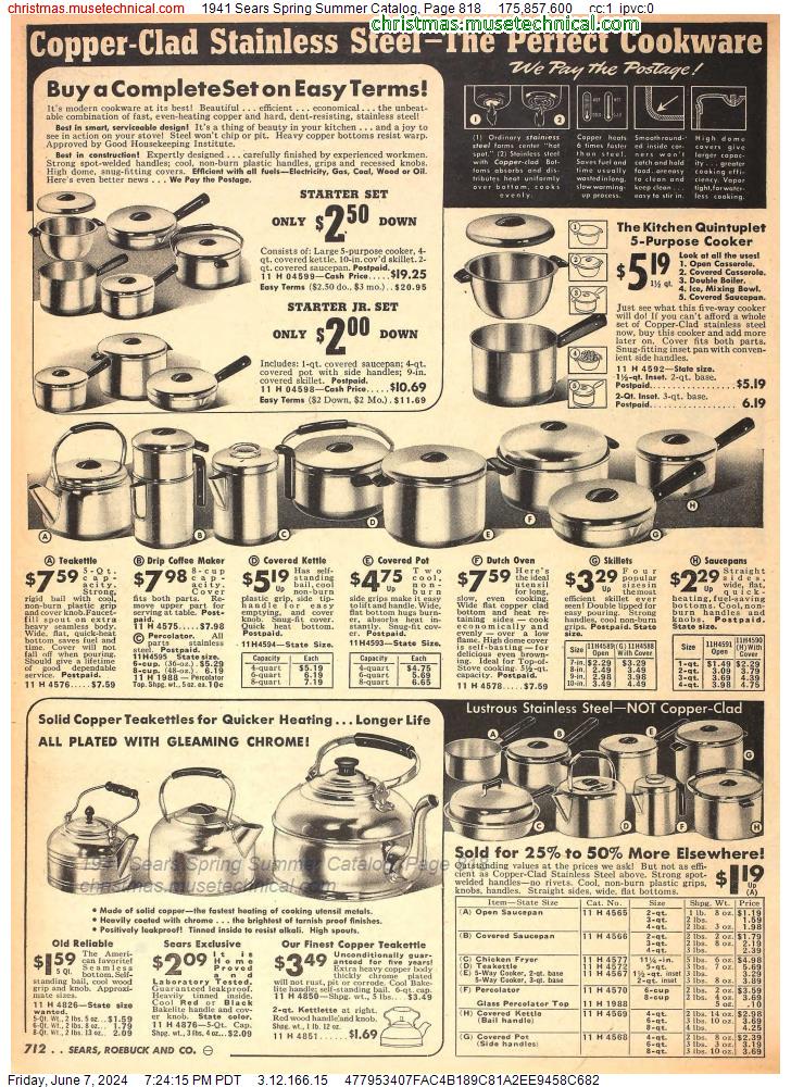 1941 Sears Spring Summer Catalog, Page 818