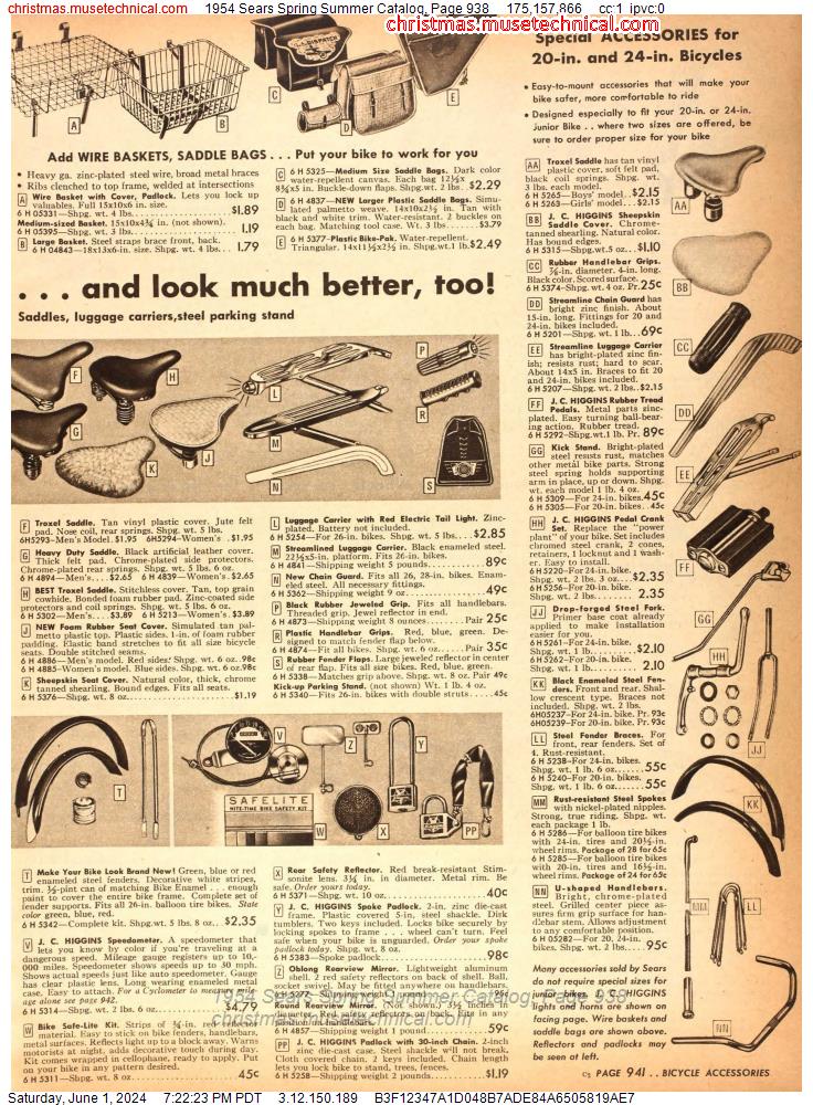 1954 Sears Spring Summer Catalog, Page 938