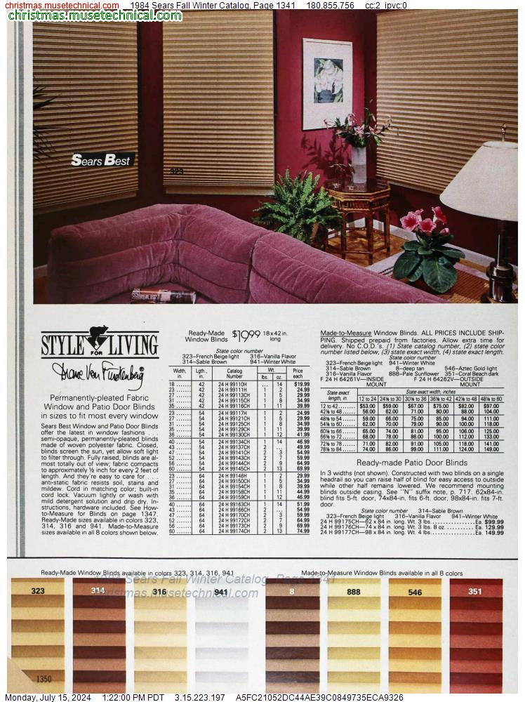 1984 Sears Fall Winter Catalog, Page 1341