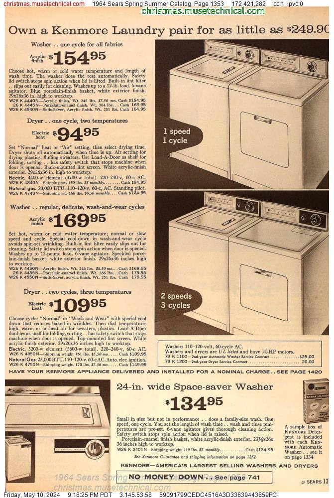 1964 Sears Spring Summer Catalog, Page 1353