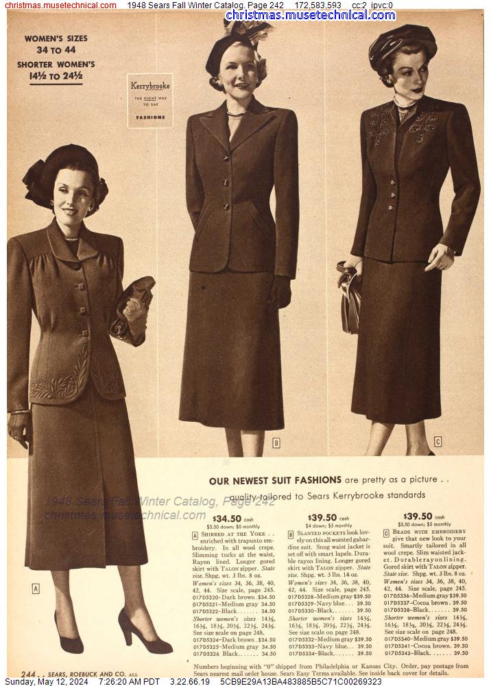 1948 Sears Fall Winter Catalog, Page 242