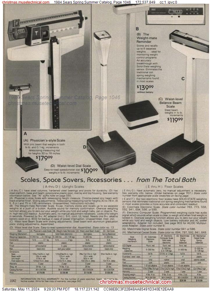 1984 Sears Spring Summer Catalog, Page 1046