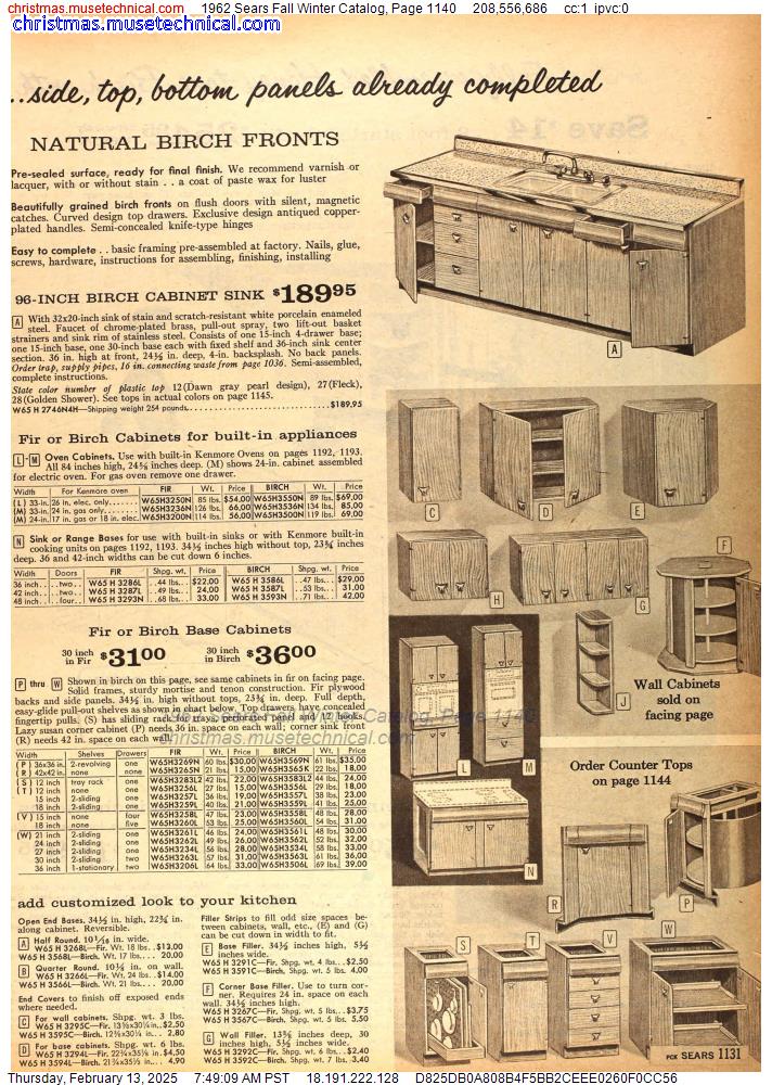 1962 Sears Fall Winter Catalog, Page 1140