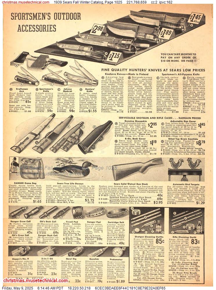 1939 Sears Fall Winter Catalog, Page 1025