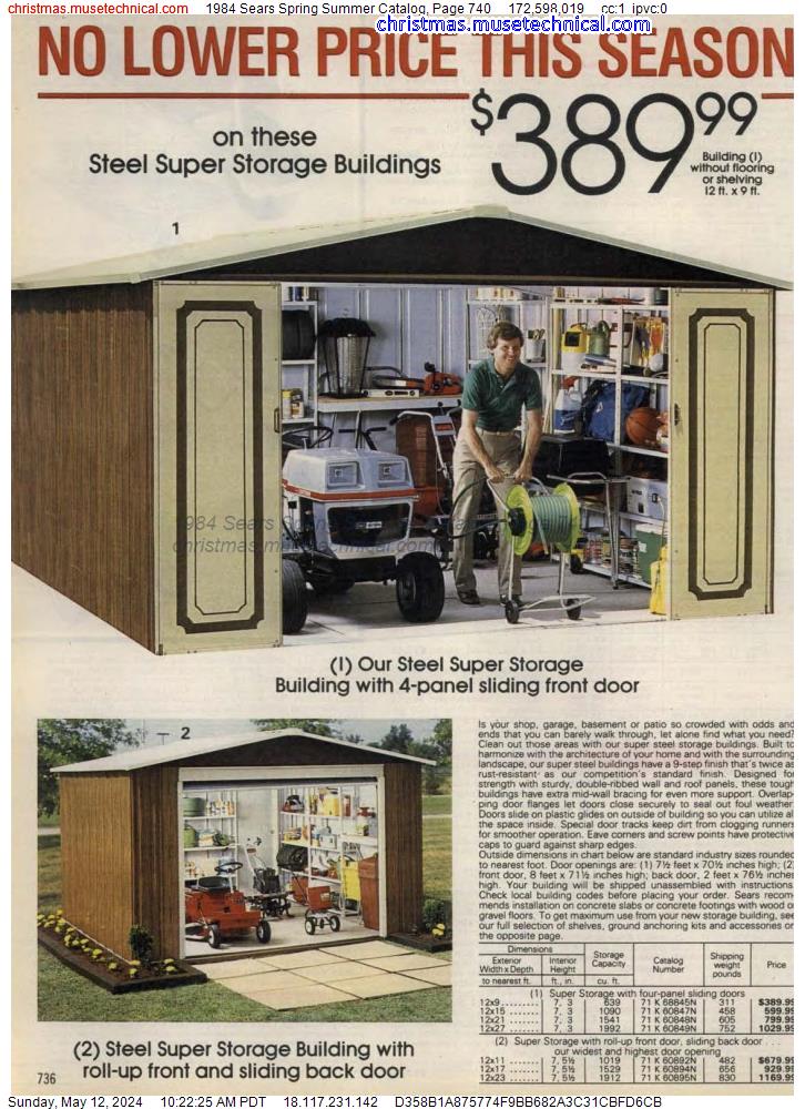 1984 Sears Spring Summer Catalog, Page 740