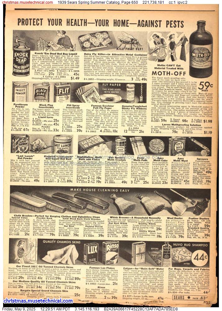 1939 Sears Spring Summer Catalog, Page 650
