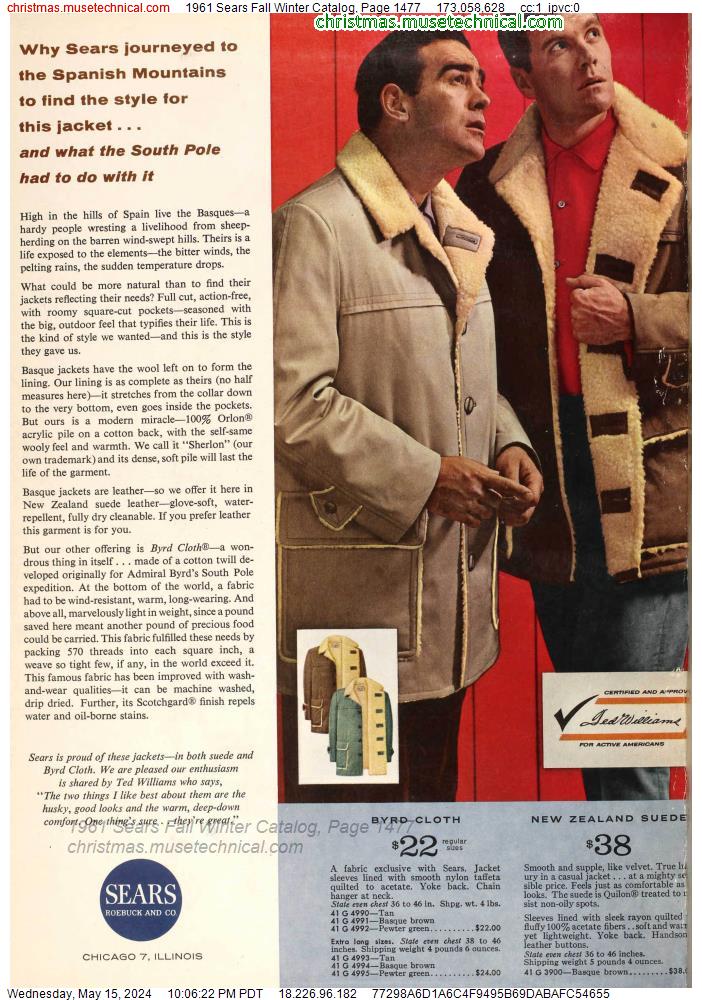 1961 Sears Fall Winter Catalog, Page 1477