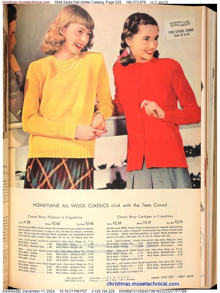 1946 Sears Fall Winter Catalog, Page 229