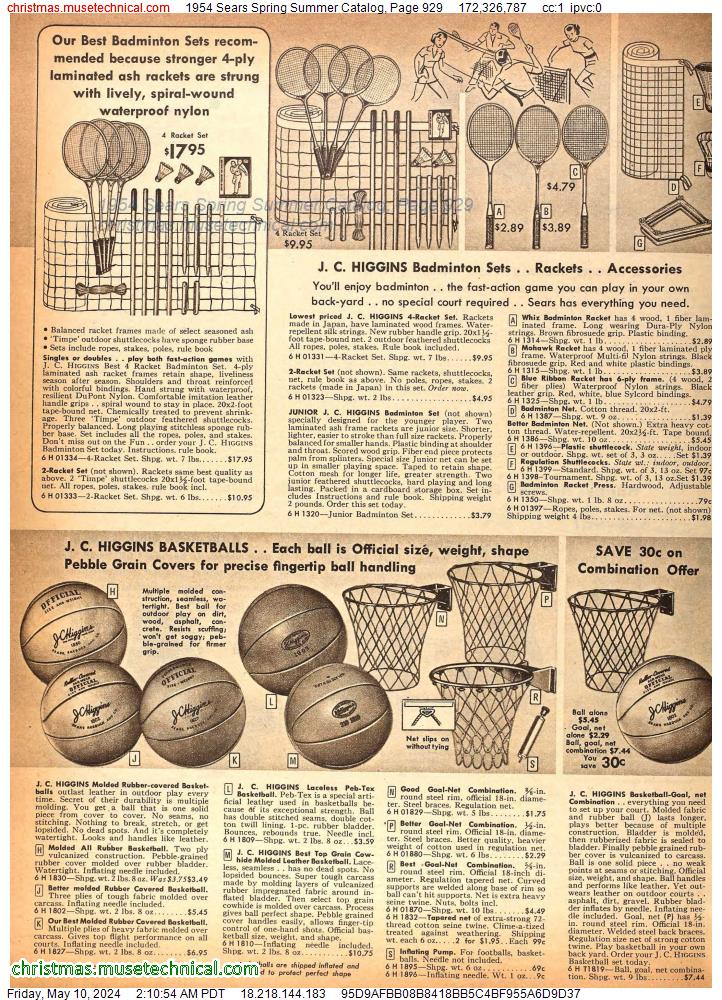 1954 Sears Spring Summer Catalog, Page 929