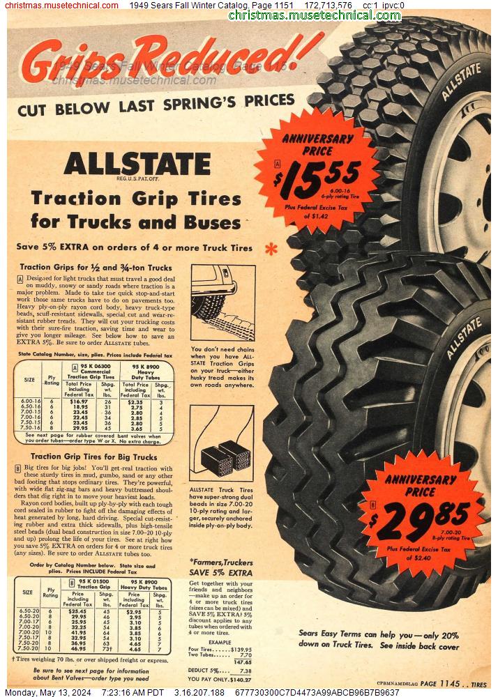 1949 Sears Fall Winter Catalog, Page 1151