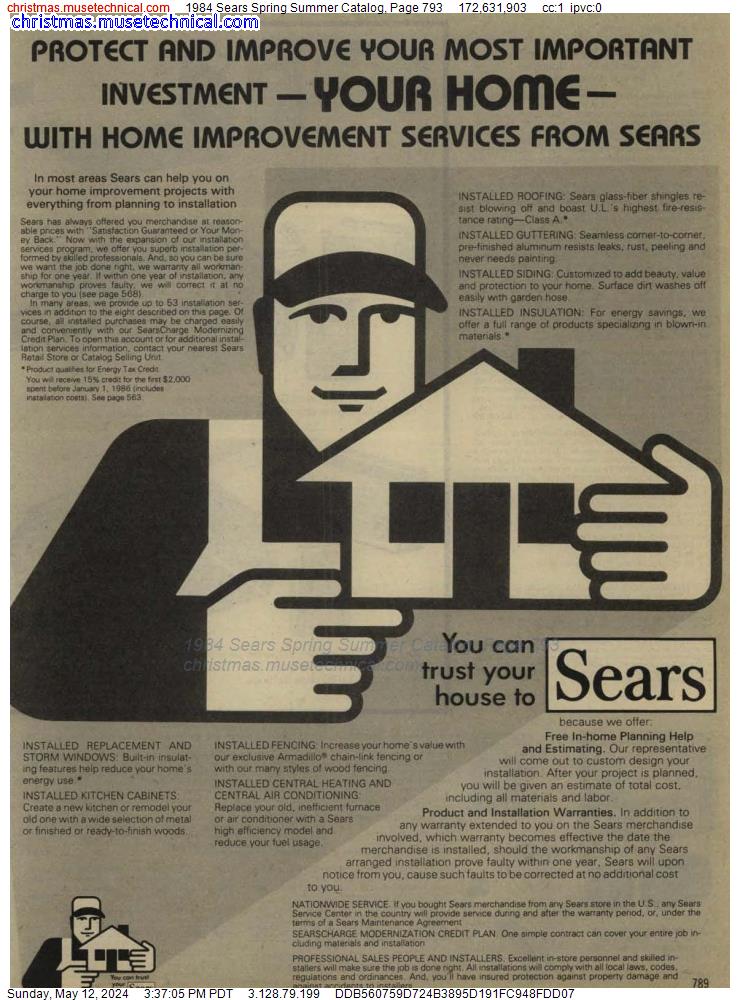 1984 Sears Spring Summer Catalog, Page 793