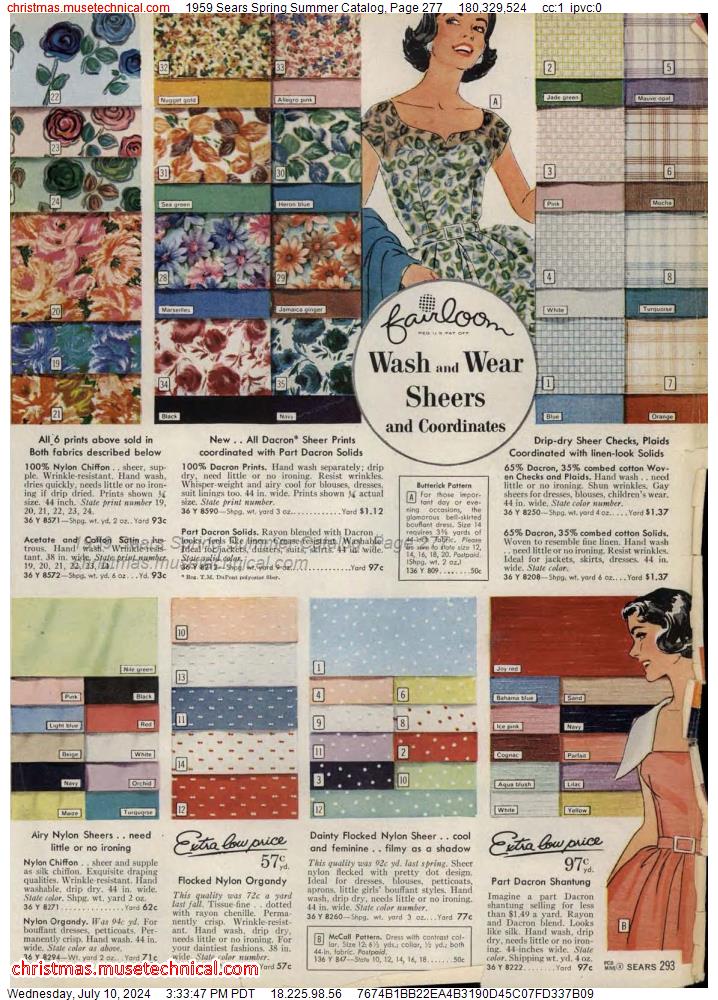1959 Sears Spring Summer Catalog, Page 277